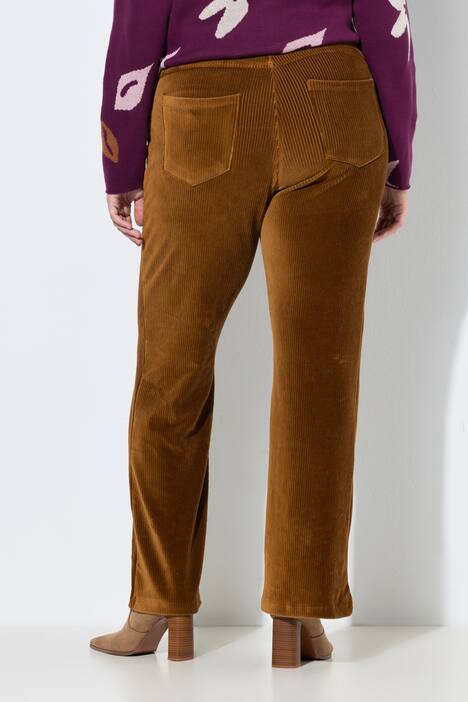 Pantalon à enfiler en velours côtelé de coton bio Mary, ceinture élastique