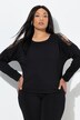Sweat-shirt col rond et manches longues, empiècements en dentelle