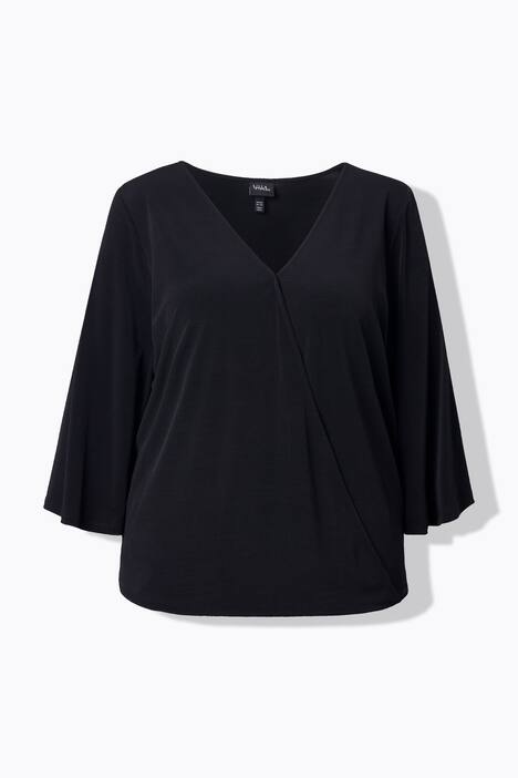 T-shirt, wikkellook, 3/4-klokmouwen