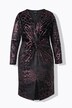 Robe en jersey, imprimé floqué animal, décolleté en V et manches longues
