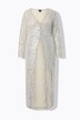 Veste longue à paillettes, encolure en V et manches longues