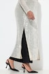 Veste longue à paillettes, encolure en V et manches longues