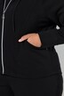 Veste en molleton à capuche, poches zippées et manches longues raglan