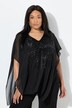 Shirt, oversized, doppellagig, Chiffon, Pailletten