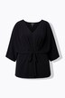 Kimono-shirt, strikceintuur, V-hals, 3/4-mouwen