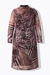Robe midi en mesh avec motif animal et fronce