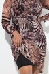 Robe midi en mesh avec motif animal et fronce