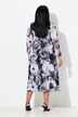 Maxi-jurk van mesh, bloemen, A-lijn, V-hals, lange mouwen