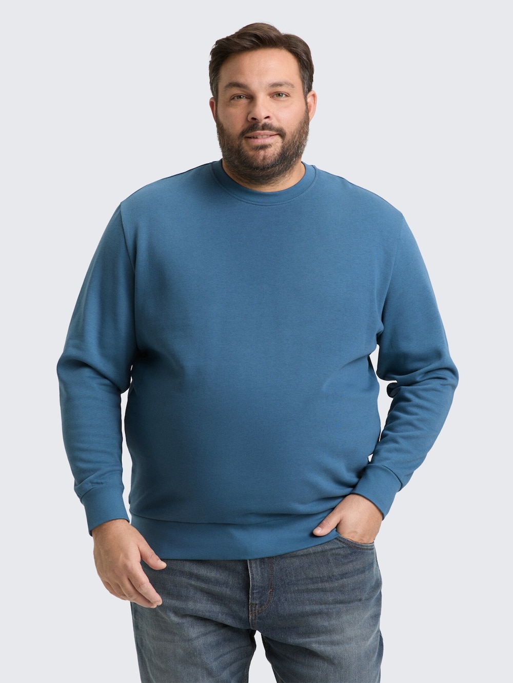 Tom Tailor Men PLUS Strick & Sweatshirts Plus Size - Basic Sweatshirt in Unifarben