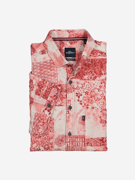 Herren Kurzarm-Hemd regular , Rot