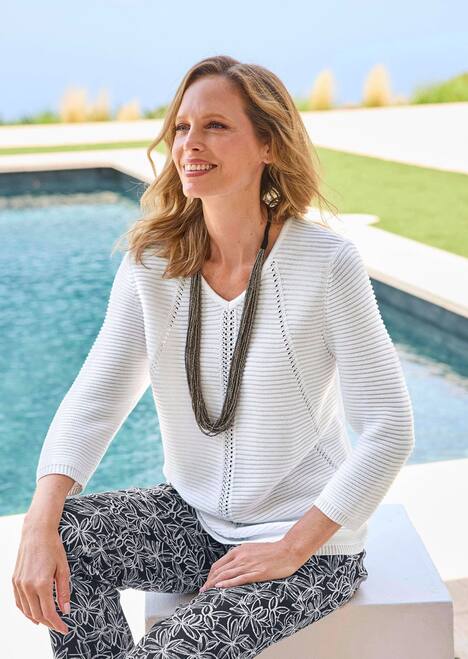 Eleganter V-Ausschnitt Pullover