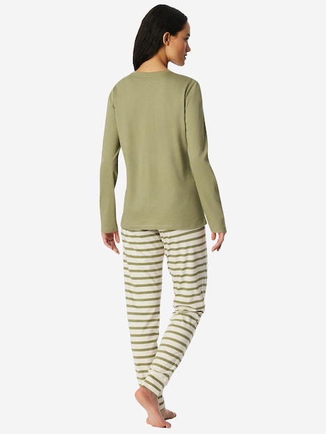 Schiesser Damen Pyjama Casual Essentials linde