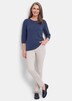 Halbarm Baumwollpullover mit Struktur