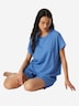 Schiesser Damen Pyjama Casual Feel aqua