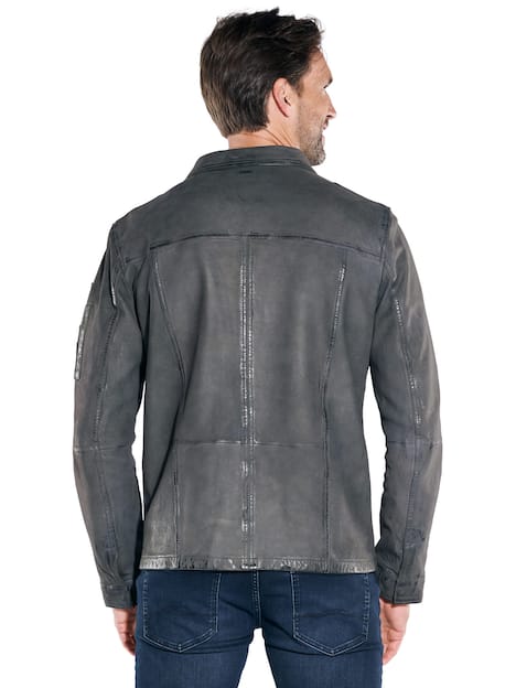 engbers Herren Lederjacke aus Nubuk-Leder , Grau