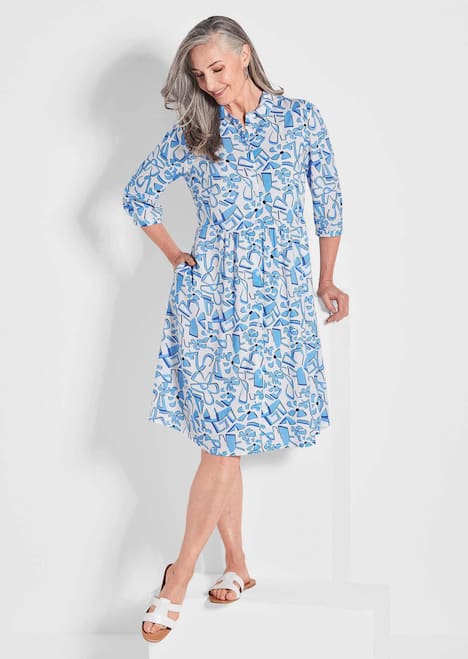 GOLDNER Jurk met print Gedessineerde jurk in overhemdmodel