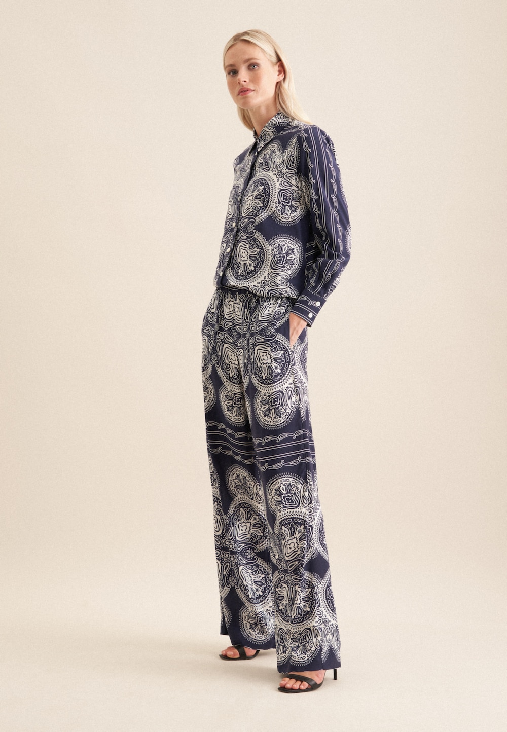 Damen Hose - Tuchprint