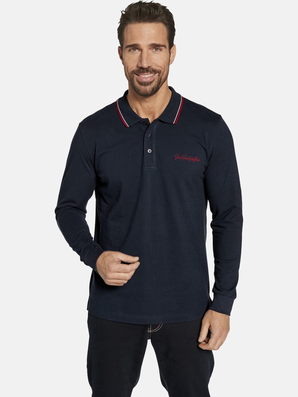 Jan Vanderstorm Doppelpack Langarm-Poloshirt TEUVO