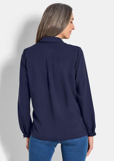 Zeitlose Viskosebluse mit Hemdkragen