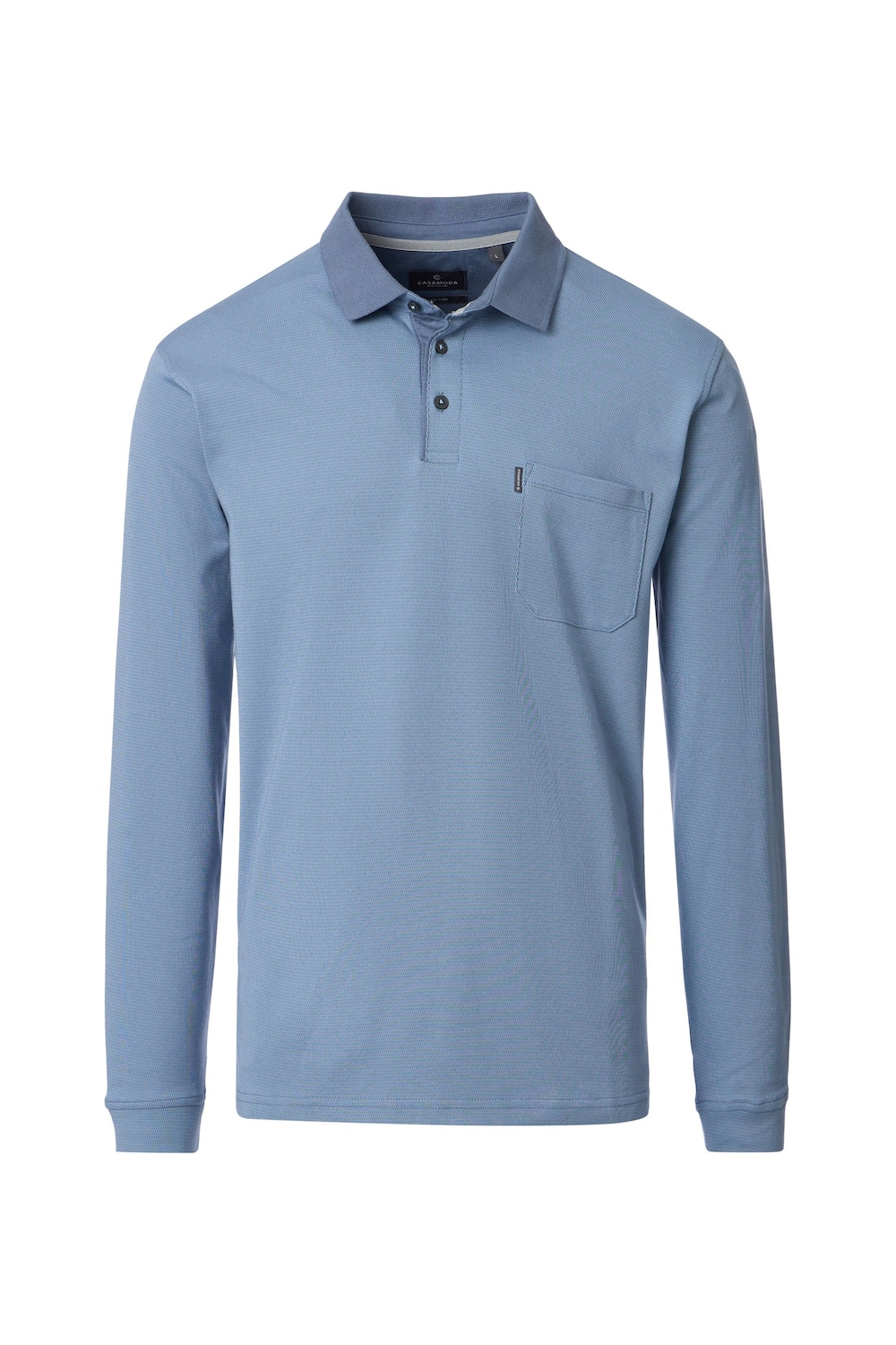 Polo-Shirt Langarm uni