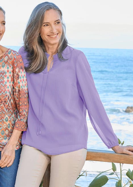 Elegante Jersey-Bluse mit Rundhals