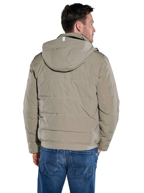 engbers Herren Steppjacke mit abnehmbarer Kapuze , Braunbeige