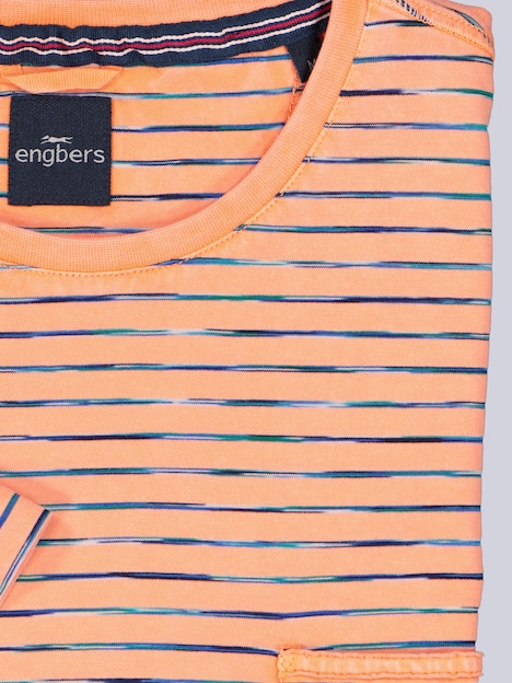 Herren Rundhals T-Shirt mit Brusttasche , Orange