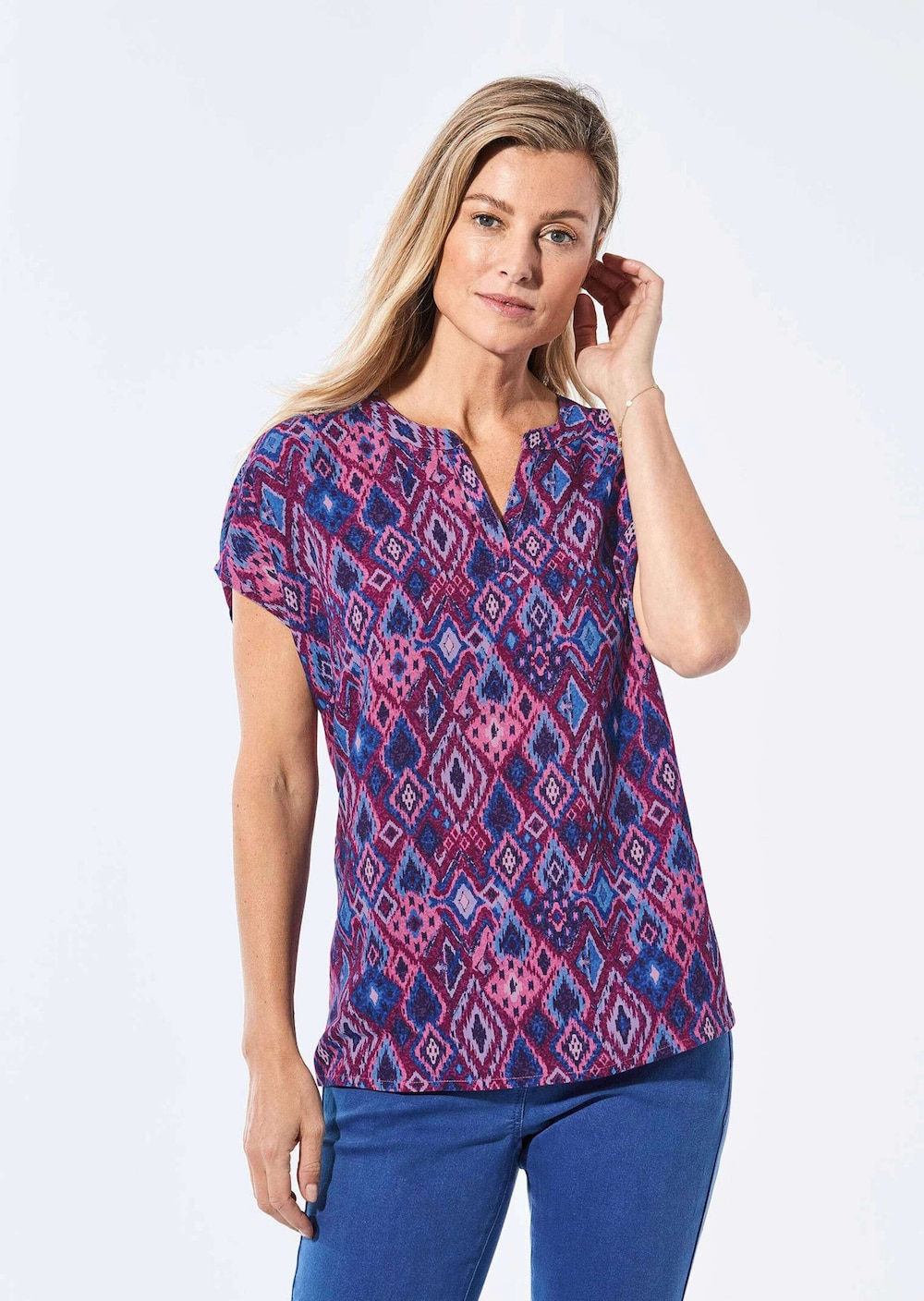 Bluse mit Tunika Ausschnitt