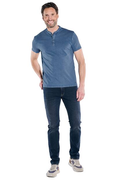 engbers Herren Henley T-Shirt , Brilliantblau