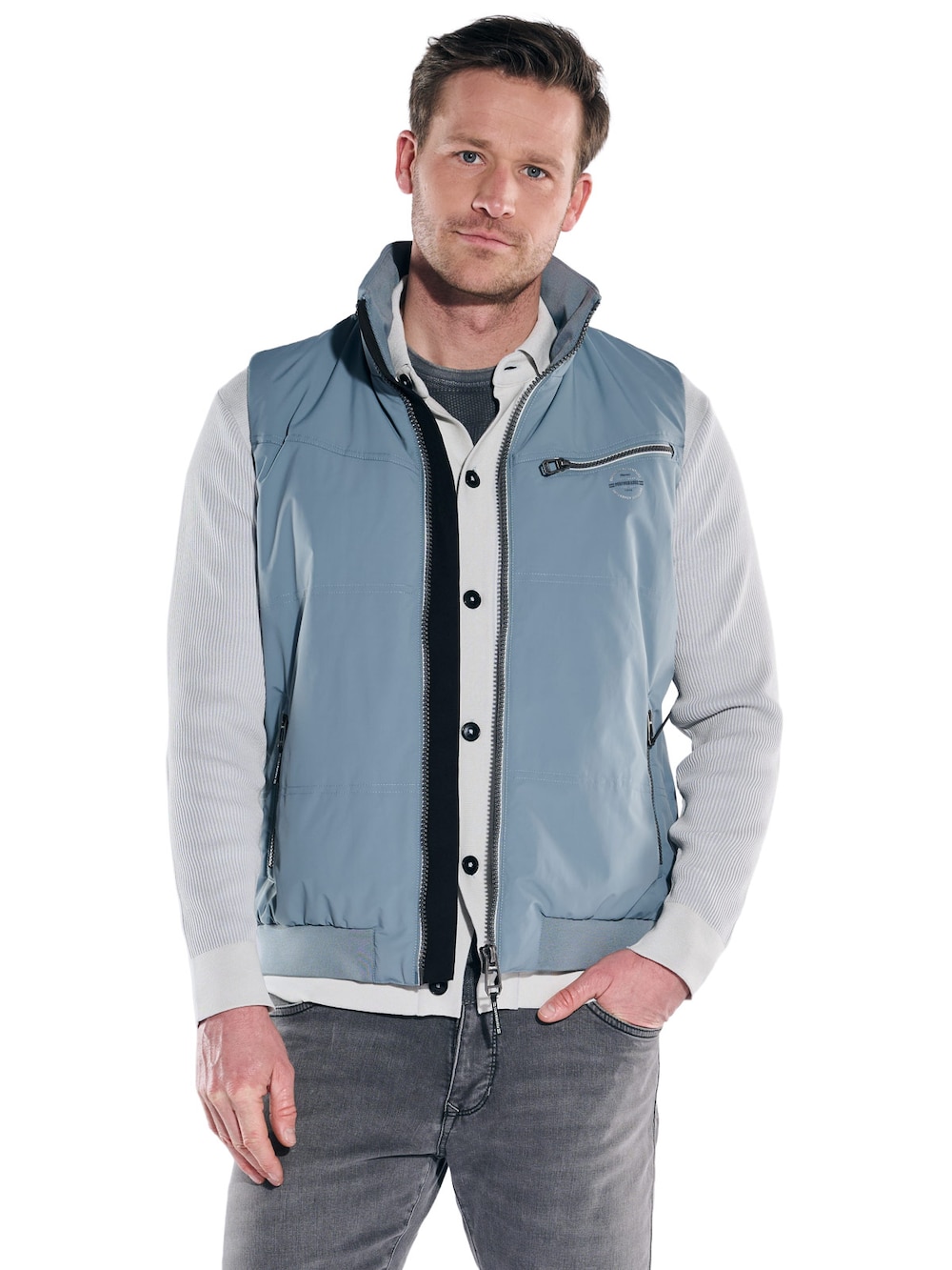 Herren Wattierte Performance-Weste , Mittelblau