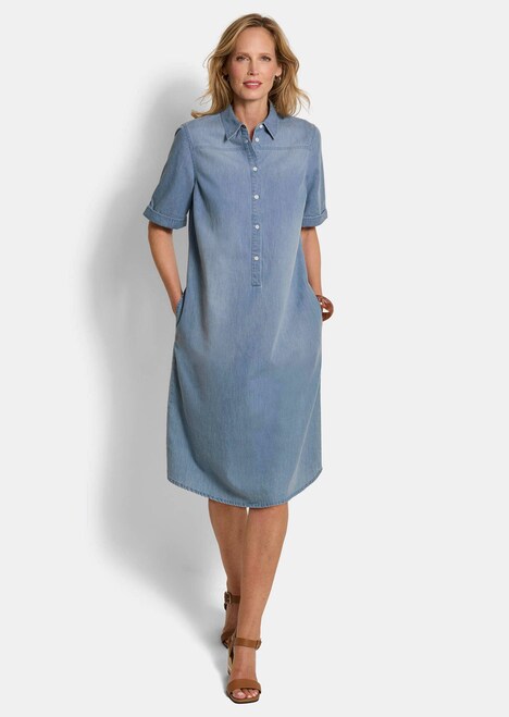 Katoenen jurk met lichte wassing