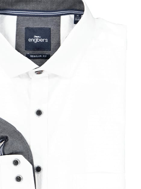 engbers Herren Langarm-Hemd uni , Reinweiss