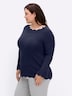 Pullover Langarm Jersey Uni Ohne Kragen