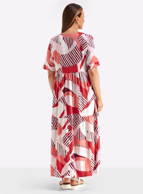 Kleid Kurzarm Ohne Kragen