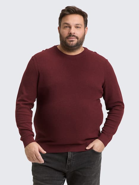 Tom Tailor Men PLUS Pullover & Strickjacken Plus Size - Strickpullover aus Baumwolle