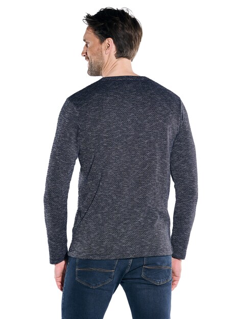 Herren Langarm-Shirt regular , Saphirblau