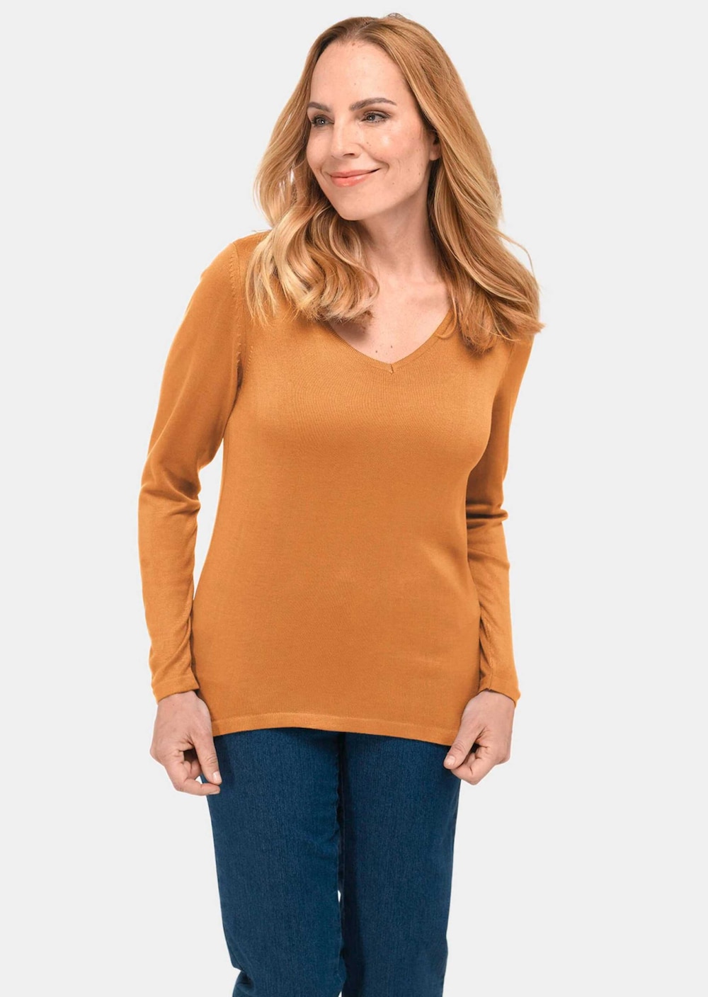 Unkomplizierter Pullover mit V-Ausschnitt