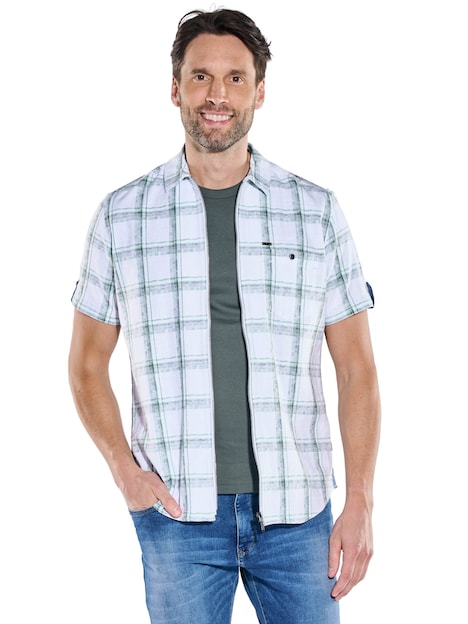 Herren Overshirt mit Reißverschluss , Gruen