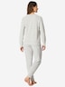 Schiesser Damen Pyjama Casual Essentials - silbergrau-mel.