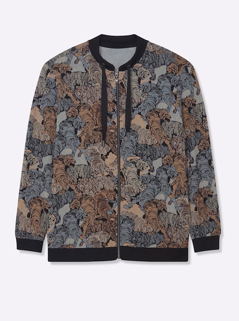 Shirtjacke Langarm Sonstiges Muster Stehkragen