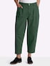 Twill-Hose Bundfaltenhose aus Twill, mit Barrel-Leg normal Elastische Einsätze