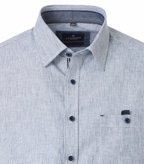 Leinenhemd kurzarm gestreift Casual Fit