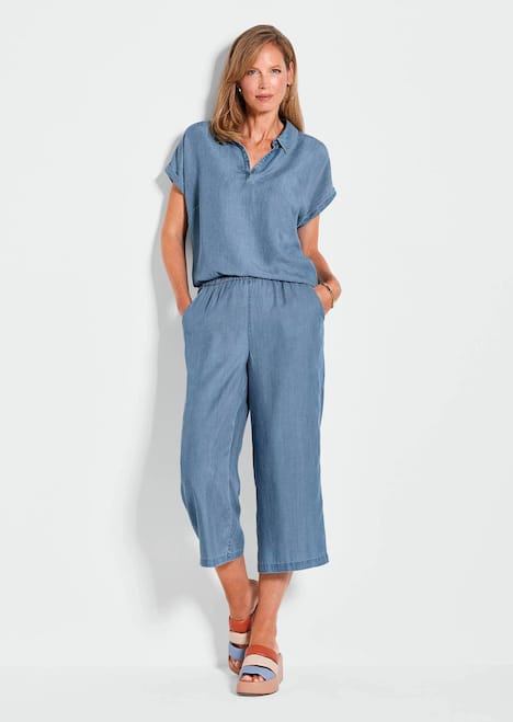 Leichte Bluse in Denim-Optik für Damen