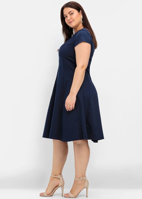 Cocktailkleid Kurzarm Uni