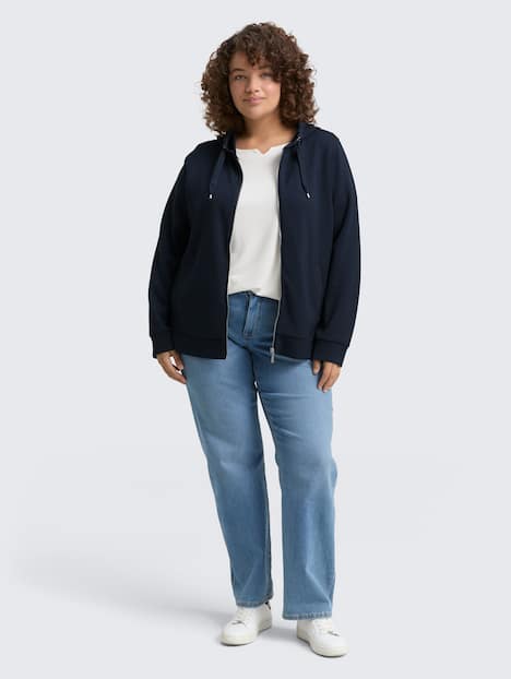 Hoodie Sweatjacke aus Scuba