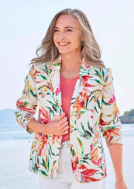 Jacquardblazer met wafelstructuur