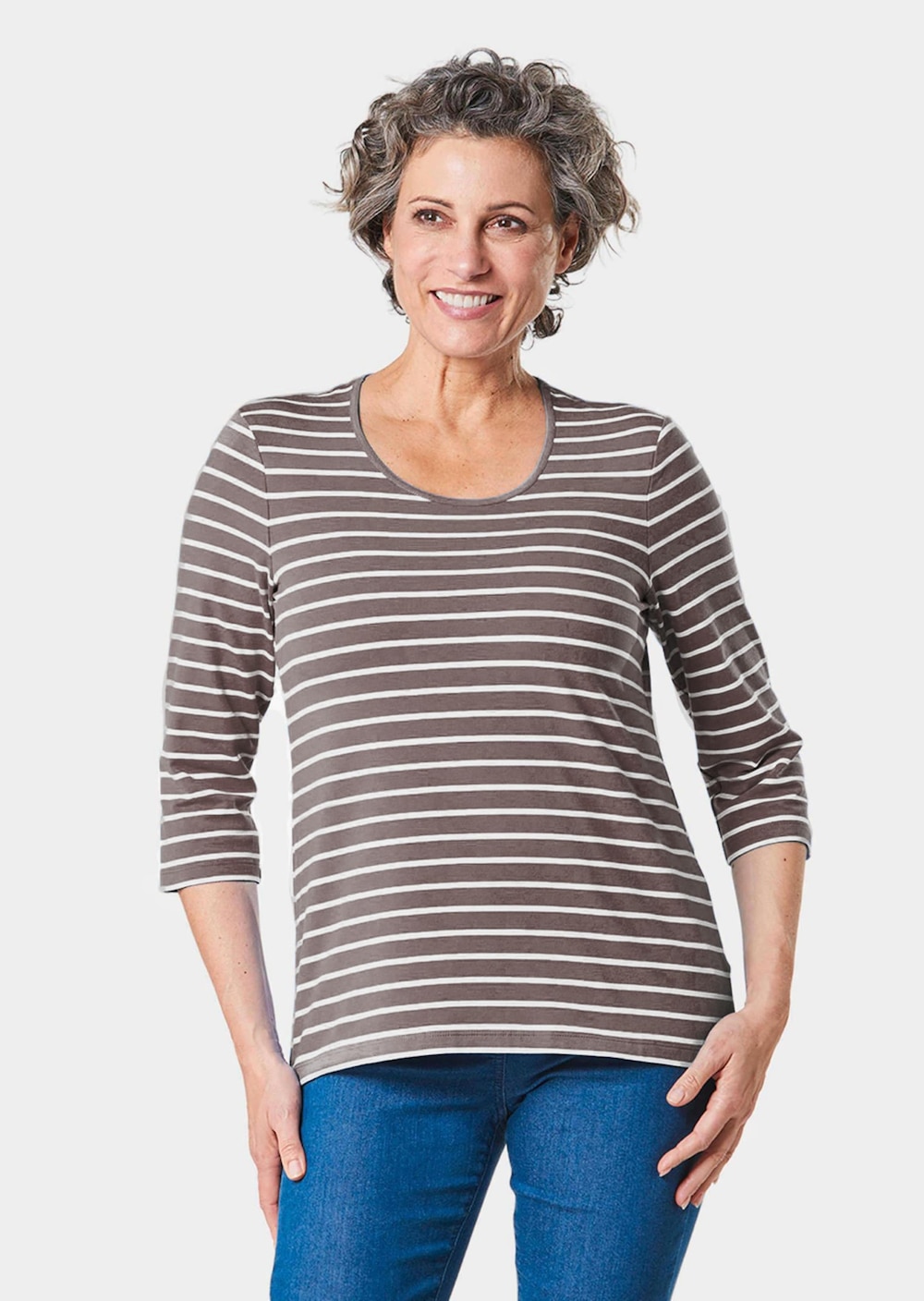 GOLDNER Gestreept shirt Meerkleurig gebreid, gestreept shirt