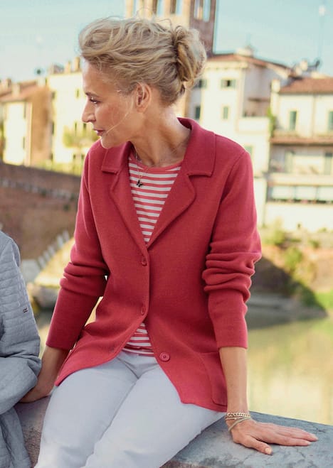 Milano-Ripp-Blazer mit Reverskragen