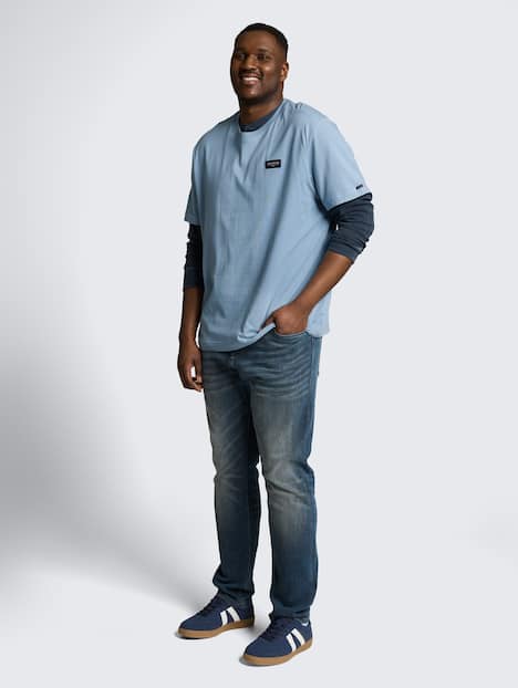 T-Shirt aus Baumwolle mit Logo-Badge