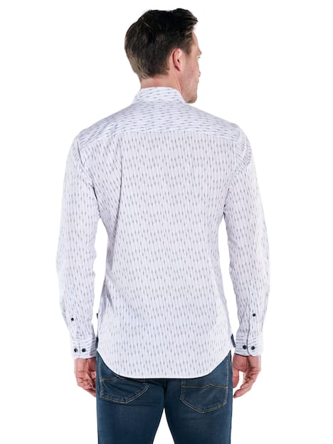engbers Herren Hemd gemustert , Reinweiss